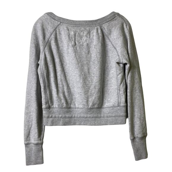 American Eagle Tops - American Eagle Gray Cropped Long Sleeve Sweatshirt Size S‎  (2466)
